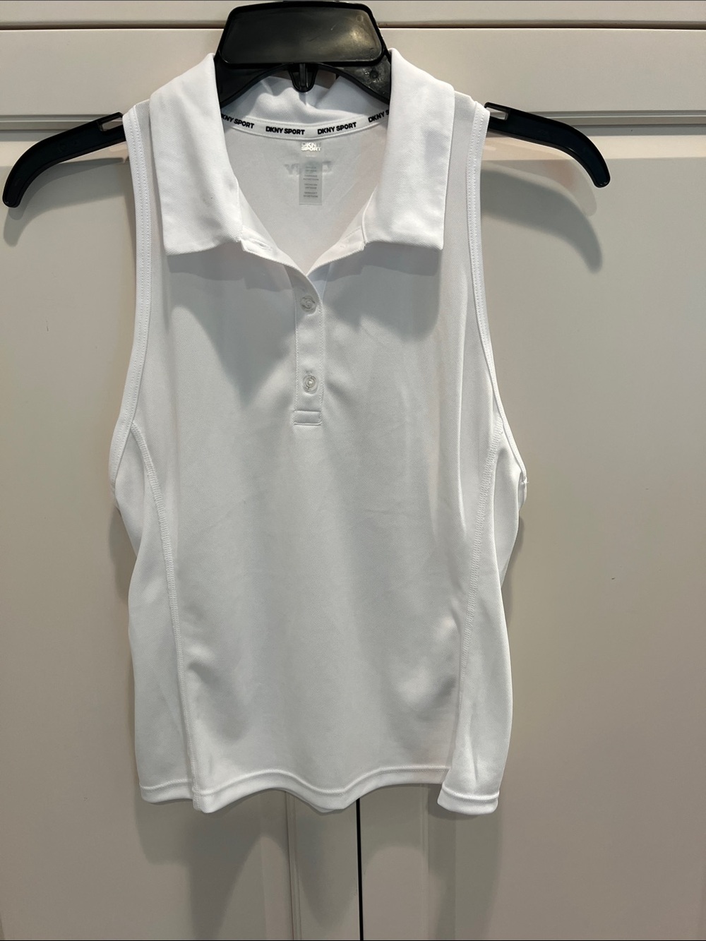 DKNYC White Sleeveless Polo Tank Top